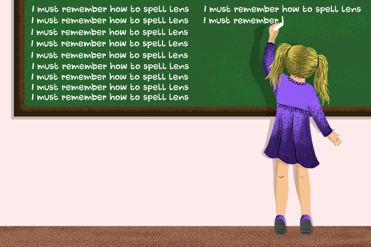 How to remember the spelling of lens